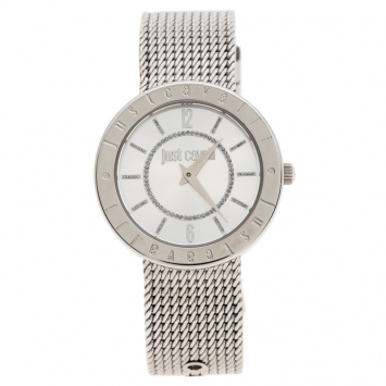 Pre Owned Just Cavalli Silver Stainless Steel 7253532503 Women's Wristwatch 34 mm