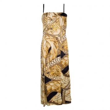 Pre Owned Just Cavalli Multicolor Animal Print Textured Sleeveless Dress M
