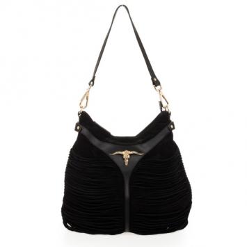 Pre Owned Just Cavalli Black Suede Hobo