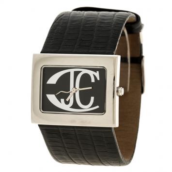 Pre Owned Just Cavalli Black Stainless Steel Rectangle Women's Wristwatch 35 mm
