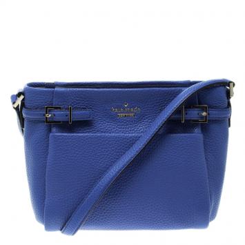 Pre Owned Kate Spade Blue Leather Mini Brandy Crossbody Bag