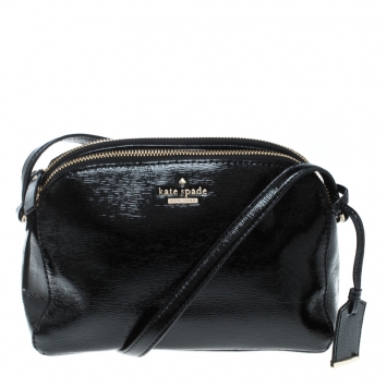 Pre Owned Kate Spade Black Patent Leather Crossbody Bag