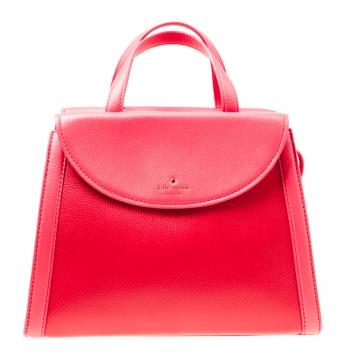Pre Owned Kate Spade Red/Pink Leather Cobble Hill Adrien Top Handle Bag