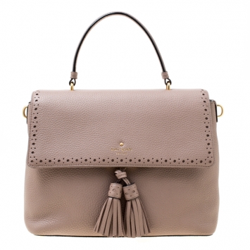 Pre Owned Kate Spade Taupe Leather James Street Sparrow Top Handle Bag