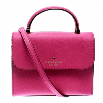 Pre Owned Kate Spade Pink Leather Mini Nora Top Handle Bag