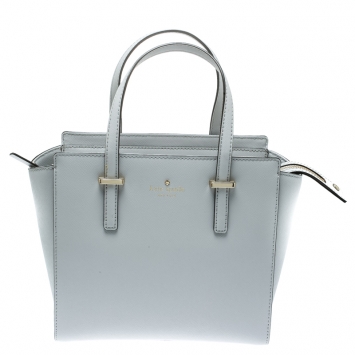 Pre Owned Kate Spade Grey Leather Small Cedar Street Hayden Top Handle Bag
