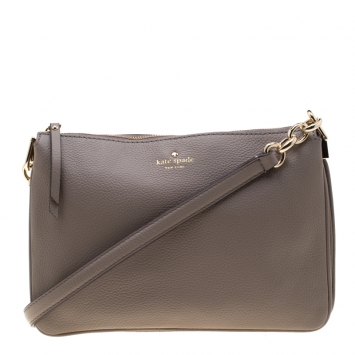 Pre Owned Kate Spade Grey Leather Madelyne Larchmont Avenue Crossbody Bag