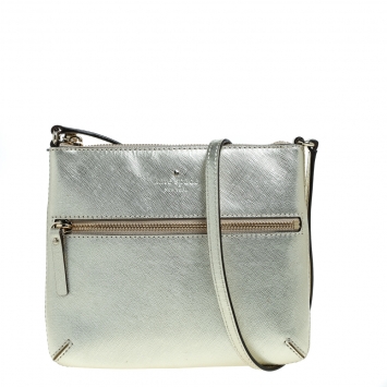 Pre Owned Kate Spade Gold Leather Tenley Cross Body Bag