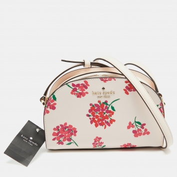 Pre Owned Kate Spade Multicolor Floral Print Leather Perry Dome Crossbody Bag