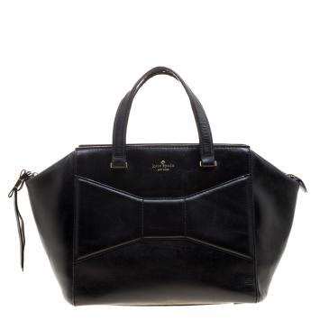 Pre Owned Kate Spade Black Leather Francisca Tote