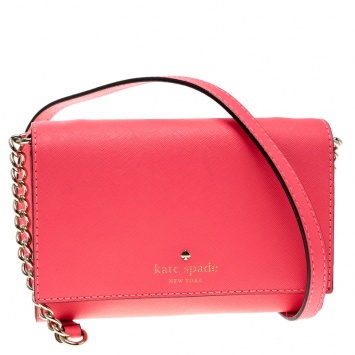 Pre Owned Kate Spade Pink Leather Cedar Street Cami Crossbody Bag