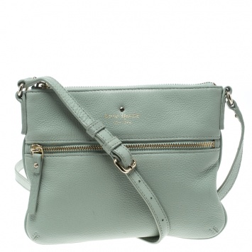 Pre Owned Kate Spade Mint Green Leather Crossbody Bag