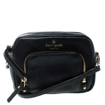 Pre Owned Kate Spade Black Leather Crossbody Bag