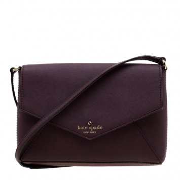 Pre Owned Kate Spade Purple Leather Spencer Court Crossbody Bag