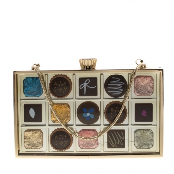Pre Owned Kate Spade  Acrylic Plastic Chocolate Clutch