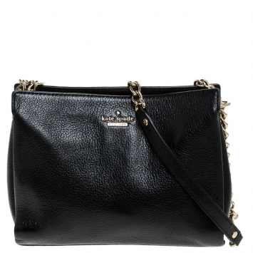 Pre Owned Kate Spade Black Leather Chain Shoulder Bag