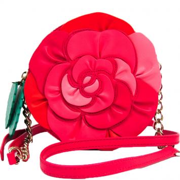 Pre Owned Kate Spade Red Coated Leather Rambling Rose Crossbody Bag