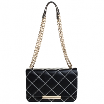 Pre Owned Kate Spade Black Quilted Leather Make It Mine Shoulder Bag