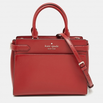 Pre Owned Kate Spade Red Saffiano Leather Medium Staci Satchel