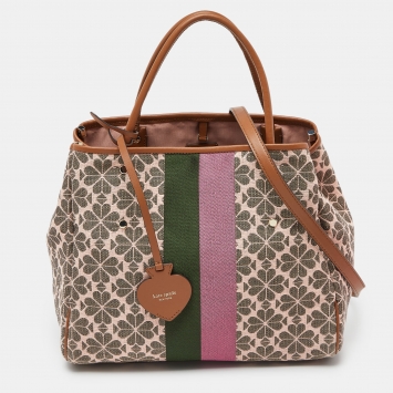 Pre Owned Kate Spade Multicolor Canvas and Leather Shopper Tote