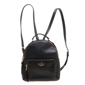 Pre Owned Kate Spade Black Leather Jackson Backpack