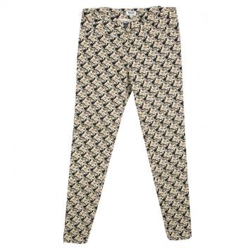 Pre Owned Kenzo Beige Tiger Printed Denim Skinny Jeans S