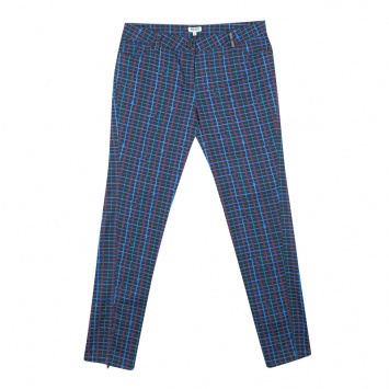 Pre Owned Kenzo Jungle Multicolor Irregular Check Printed Denim Jeans M