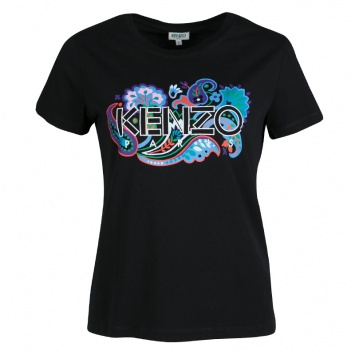 مملوكة مسبقًا Kenzo Black Logo Print Cotton Short Sleeve T-Shirt S
