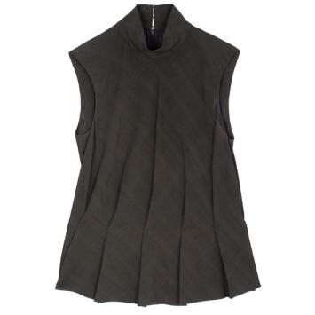 Pre Owned Kenzo Houndstooth/Plaid Pleated Top M