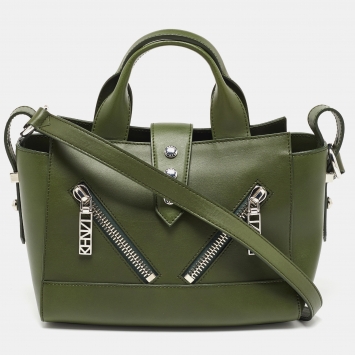 Pre Owned Kenzo Green Leather Mini Kalifornia Tote