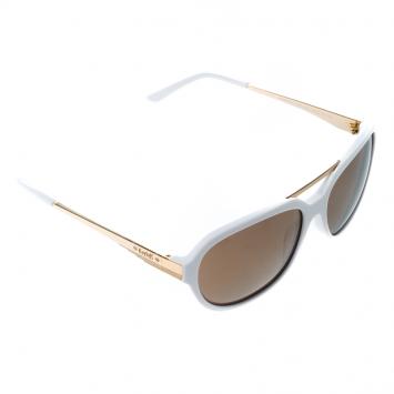 Pre Owned Korloff White Gold Mirror KOR2034 Aviator Sunglasses