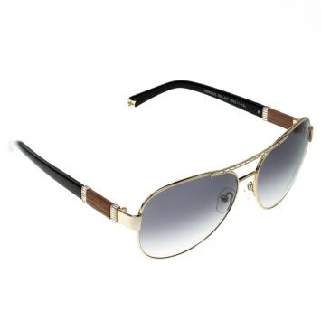 Pre Owned Korloff Gold/Black Gradient KOR2032 Aviator Sunglasses