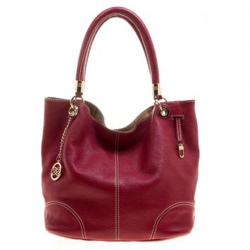 Pre Owned Lancel Red Leather French Flair Tote