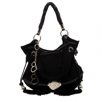 Pre Owned Lancel Black Fabric and Leather Le Brigitte Bardot Hobo