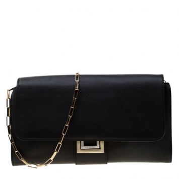 Pre Owned Lancel Black Leather Varenne Shoulder Bag
