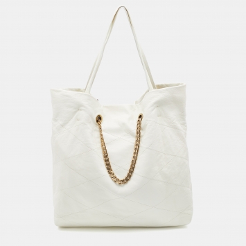 Pre Owned Lanvin White Leather Medium Carry Me Tote