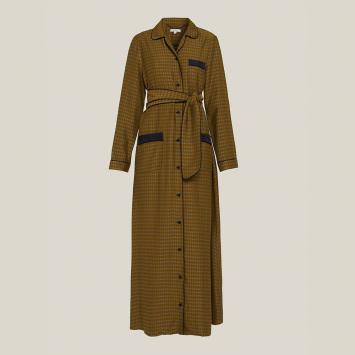 Pre Owned LAYEUR Brown Fitzgerald Printed Button-Down Maxi Dress FR 48