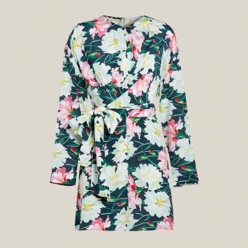 Pre Owned LAYEUR Multicoloured Reba Floral Print Wrap Tunic FR 34