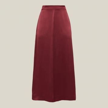 Pre Owned LAYEUR Red Mae High Waist Silk Culottes FR 42