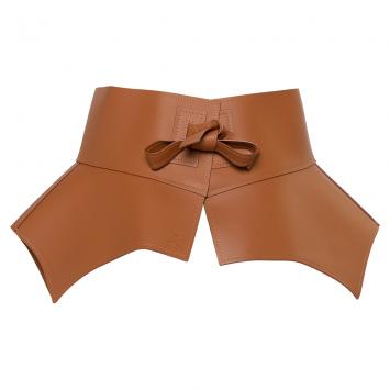 Pre Owned Loewe Tan Leather Obi Corset Belt M