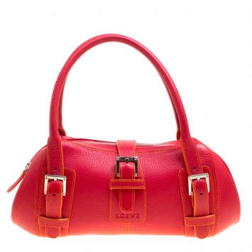 Pre Owned Loewe Red Leather Satchel