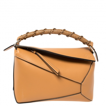 Pre Owned Loewe Brown Leather Small Puzzle Shoulder Bag