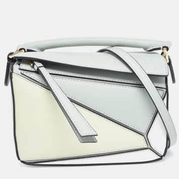 Pre Owned Loewe Multicolor Leather Mini Puzzle Shoulder Bag