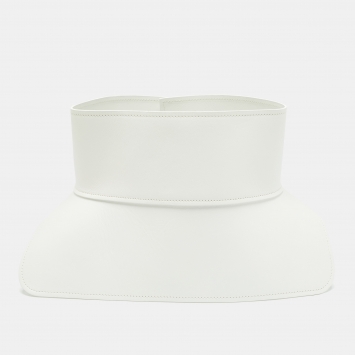 Pre Owned Loewe White Leather Obi Waist Wide Belt S