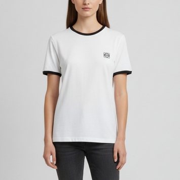Pre Owned Loewe White Cotton Short Sleeve Anagram T-Shirt M 