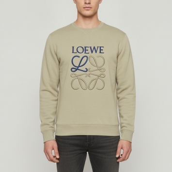 Pre Owned Loewe Green Jersey Anagram Long Sleeve Sweatshirt S