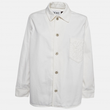 Pre Owned Loewe X Paula's Ibiza White Anagram Denim Overshirt M