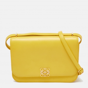 Pre Owned Loewe Yellow Leather Goya Shoulder Bag