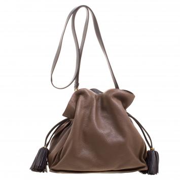 Pre Owned Loewe Brown Leather Flamenco Shoulder Bag