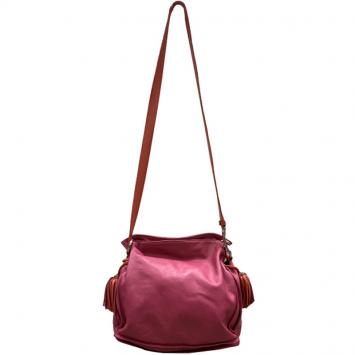 Pre Owned Loewe Two Tone Leather Flamenco Knot Bag